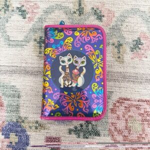 Vintage Lisa Frank Roxi Rollie Mini Zipper Binder Organizer Siamese White Cats